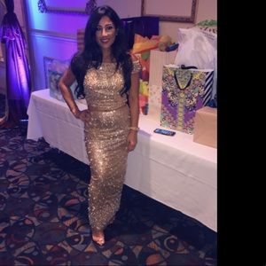 Beautiful two piece dress embellished with pearls and stones